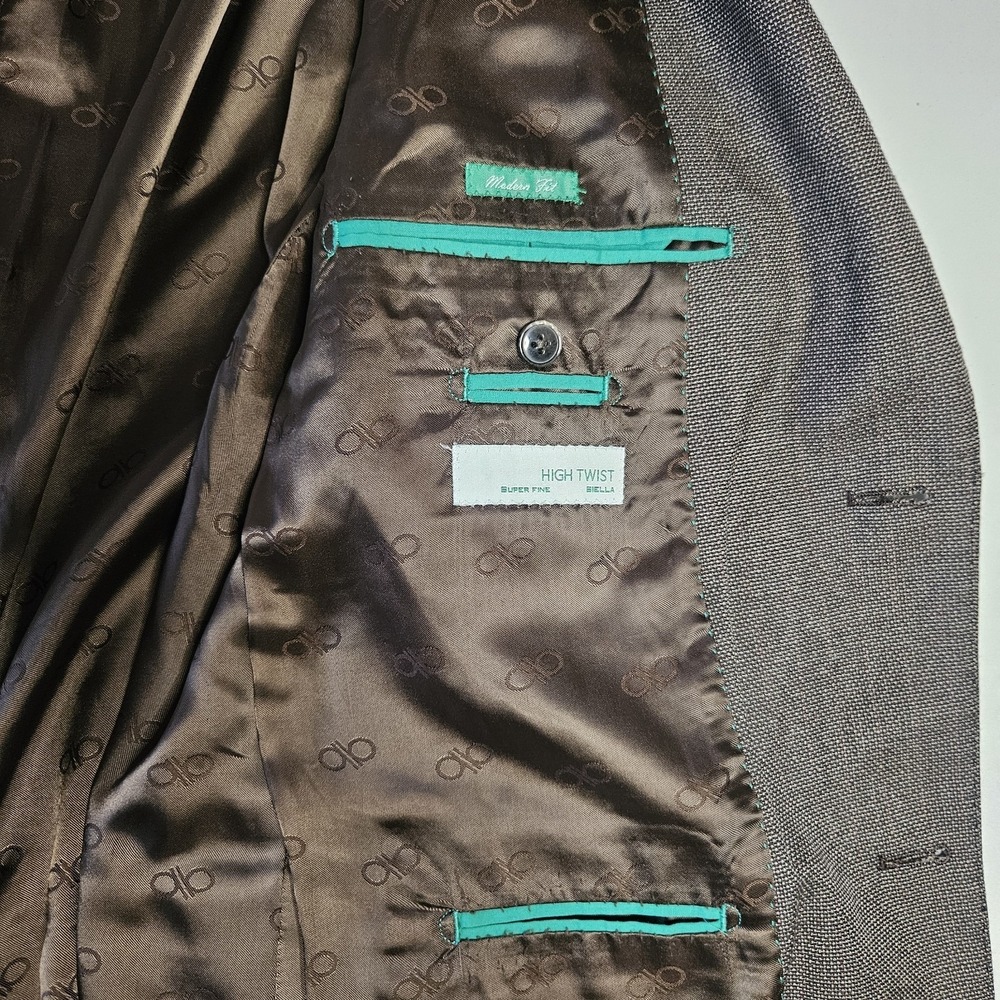Bianco Brioni Mens Blazer 44L High Twist Super Fine Biella Modern Fit - Picture 8 of 16
